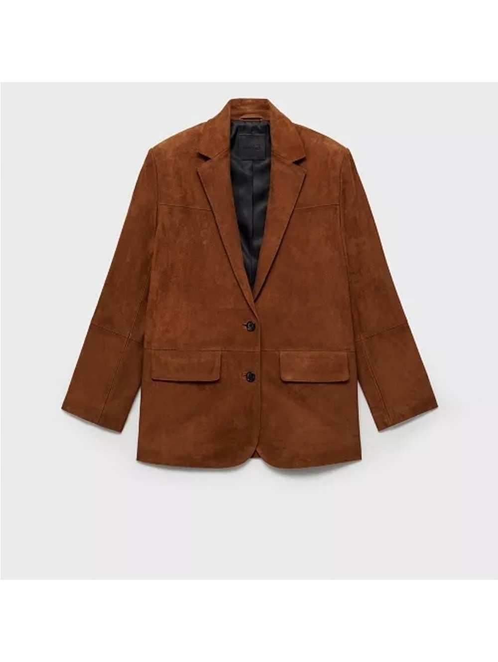 Mango Brown 80s 90s 100% Suede Leather Preppy Granola Blazer Jacket Women’s S